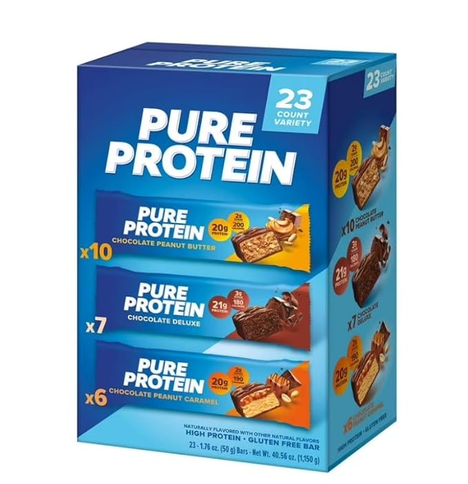 Pure~Proteins Bar Nutrient Rich Snacks with High Protein for Energy Support Minimal Sugar Gluten-Free Variety Pack 20g Protein BULK ~ (23 Pack) ~ (1 Pack - Mix).