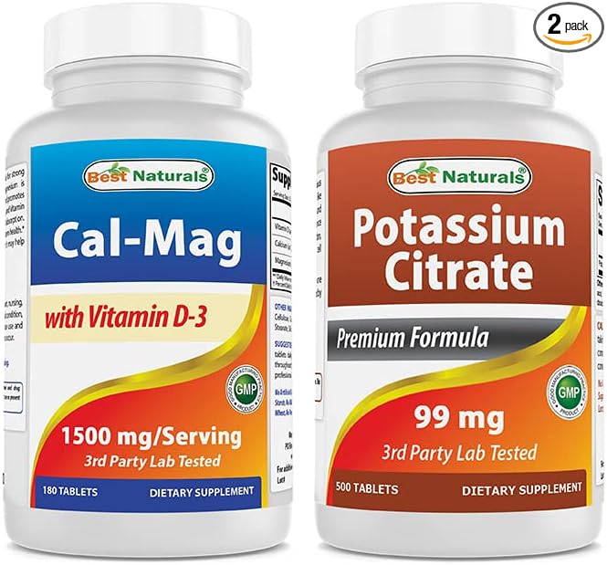 Best Naturals Calcium Magnesium with Vitamin D3 1500mg &amp Potassium Citrate 99mg