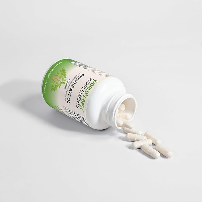 World's Best Supplements Resveratrol 600mg | 50% Trans-Resveratrol | 60 Capsules | 60 Servings