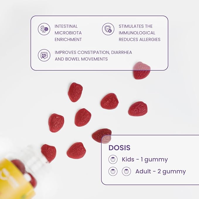 Feel Good Kids Probiotic Gummies – Gut Health &amp Immune Support – with DE111 Probiotic – Organic Strawberry Flavor – 30 Gummies for Children