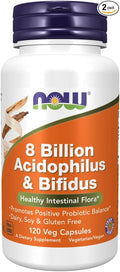 NOW Foods: 8 Billion Acidophilus &amp Bifidus 120 Veg caps (2 Pack)