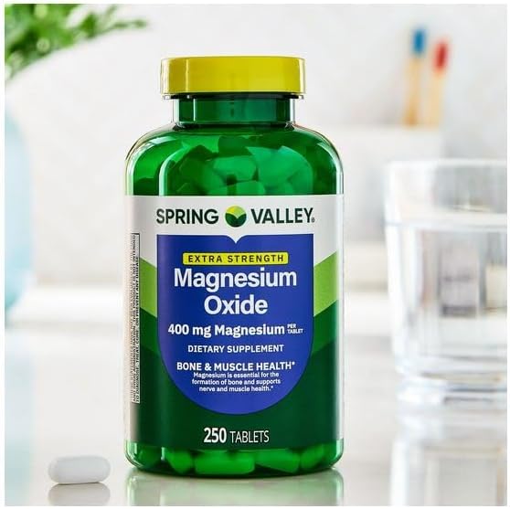 H4U - Spring Valley Magnesium Dietary Supplement Tablets for Bone and Muscle Health 400 mg 250 Count