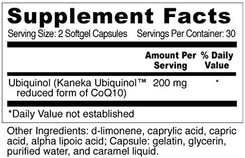 Wellness Resources Super CoQ10 Ubiquinol - CoQH-CF® Patented Stable and Crystal-Free Soy-Free (100mg 60 Capsules)