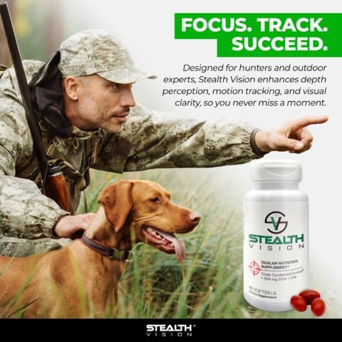 Stealth Vision Eye Vitamin Eye Supplement with Lutein Zeaxanthin and Meso-Zeaxanthin Non-GMO Eye Health Vitamins for Adults Vision Essentials for Complete Eye Support (90 softgels)