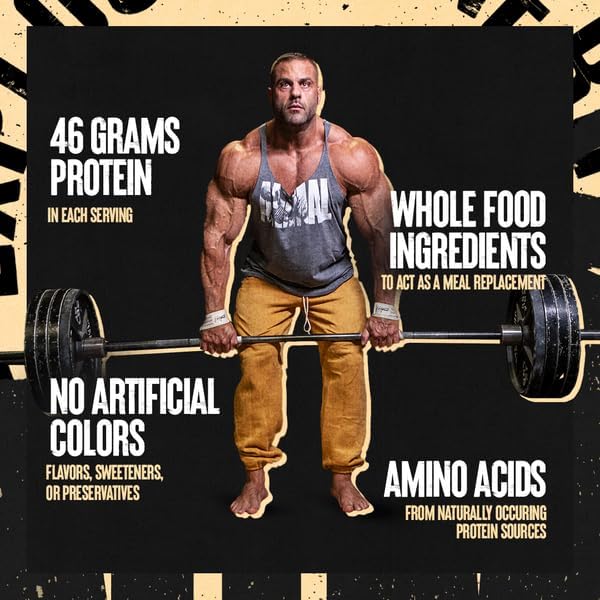 Animal Meal - Protein Shake with Whole Food Ingredients Aids in Muscle Recovery with Egg White Beef &amp Pea Protein Blend Vanilla Flavor 5 lbs