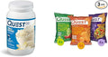 Quest Nutrition Vanilla Milkshake Protein Powder 24g of Protein 1g of Sugar 3 Pound 43 Servings &amp Tortilla Style Protein Chips Variety Pack Chili Lime Nacho Cheese Loaded Taco