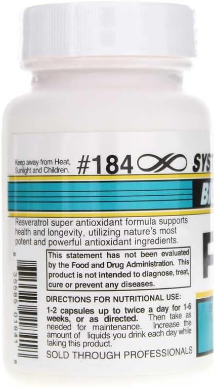 Systemic Formulas ROX Super Antioxidant with Resveratrol 60 Capsules #184. Super antioxidant Formula