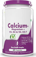 Calcium with Magnesium Vitamin D3 &amp Vitamin K2- Mk7 - BoneMax - Bone Health Complex - 60 Vegetable Capsules
