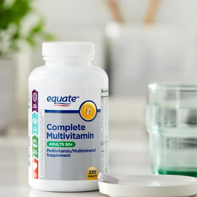 Equate Complete Multivitamin/Multimineral Supplement Tablets Adults 50+ 220 Count (Pack of 1) Sticker