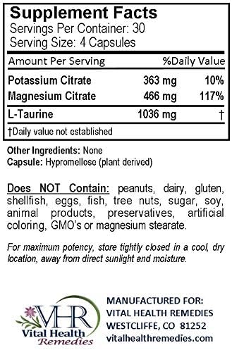 VHR Charley Horses Complete Muscle and Nerve Support Preservative-Free Formula with Potassium Magnesium and L-Taurine. 120 Vegetarian Capsules.
