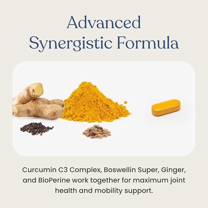 Better Way Health™ Curcumin Plus – Turmeric Curcumin C3® Complex with Boswellin® BioPerine® and Ginger – Joint Support &amp Inflammation Relief Supplement – 120 Caplets