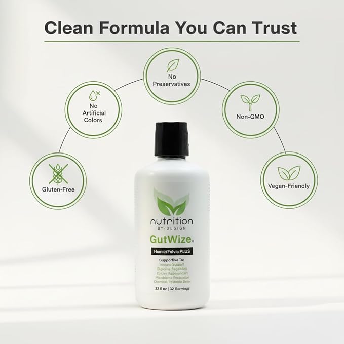Humic Fulvic Blend – Liquid Supplement for Gut Health &amp Digestive Balance – Natural Plant-Based Shelf-Stable Vegan Non-GMO – 32 fl oz