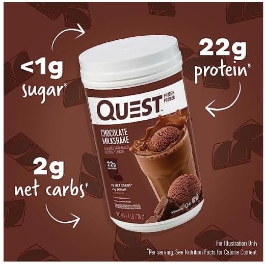 Quest Cinnamon Crunch 20g &amp Chocolate Milkshake 22g Protein Powders 2g Net Carbs 1g Sugar Gluten Free 1.6lb Each