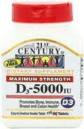 21st Century D 5000 iu Tablets 110-Count Pack of 6