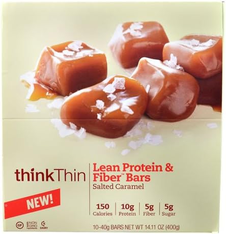 Think Products thinkThin Lean Protein &amp Fiber Bars Salted Caramel -- 10 Bars