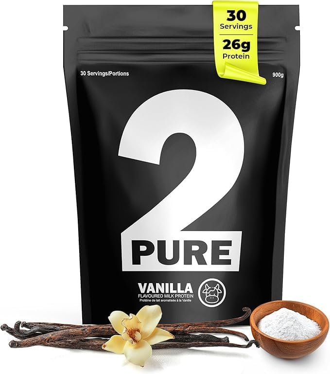 2-Pure Protein Powder - Only 2 Ingredients | Keto Unsweetened Low Carb Gluten Free Non-GMO | 26G Milk Protein Isolate Powder - 30 Servings (2 Pound Unflavored)