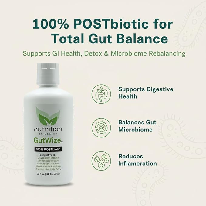 GutWize Total Health Bundle – 1 Bottle 100% Postbiotic + 1 Bottle Humic/Fulvic Blend – Gut &amp Digestive Support Microbiome Balance Natural Wellness Supplement Pack
