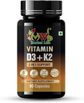 Vitamin D3 K2 Capsules | 90 Veg Capsules | 2 in 1 Support for Heart Health | Strong Bones &amp Muscle Strength | Immunity &amp Mood Booster | Dietary Supplement