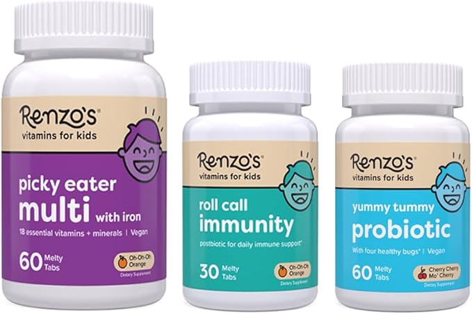 Renzo's Perfect Attendance Bundle - Picky Eater Multi Orange Roll Call Immunity Yummy Tummy Probiotics