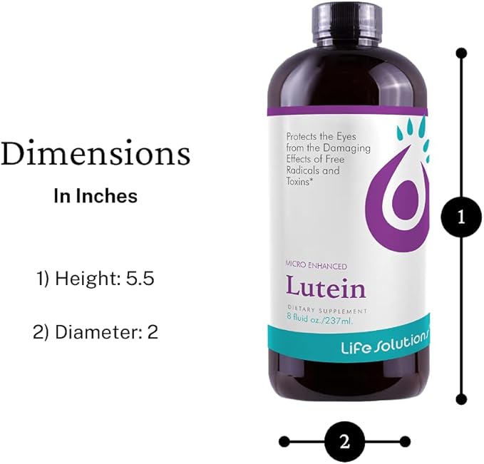 Life Solutions Lutein for Eyes - Lutein 10mg Eye Supplements for Adults Vision &amp Eye Health Support - Premium Lutein Supplement for Optimal Eye Health 8oz