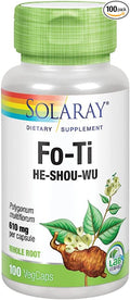 SOLARAY Fo-Ti 610 mg | Healthy Liver Kidney Hormone &amp Longevity Support | Hair Skin &amp Nails | Vegan | 100 VegCaps