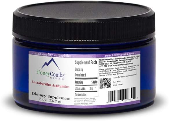 HoneyCombs Probiotic Powder Gut Health Supplement – Lactobacillus Acidophilus Probiotic for Digestive Support Bloating Relief Immune Support – Daily Vegan Probiotic Powder for Women and Men