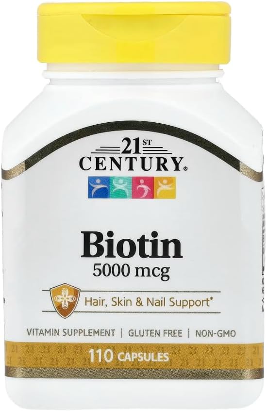 21st Century Biotin 5000 Mcg Capsules 110-Count (Pack of 3)