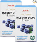 (Pack of 2) Hi Well Premium Bilberry 36000 + Lutein 60Vegtarian Capsules