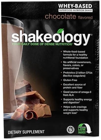 BODi Shakeology Whey-Based Protein Powder – Gluten-Free Superfood Shake with Vitamins &amp Minerals – Helps Support Healthy Weight Loss &amp Gut Health Chocolate 14 Individual Packets
