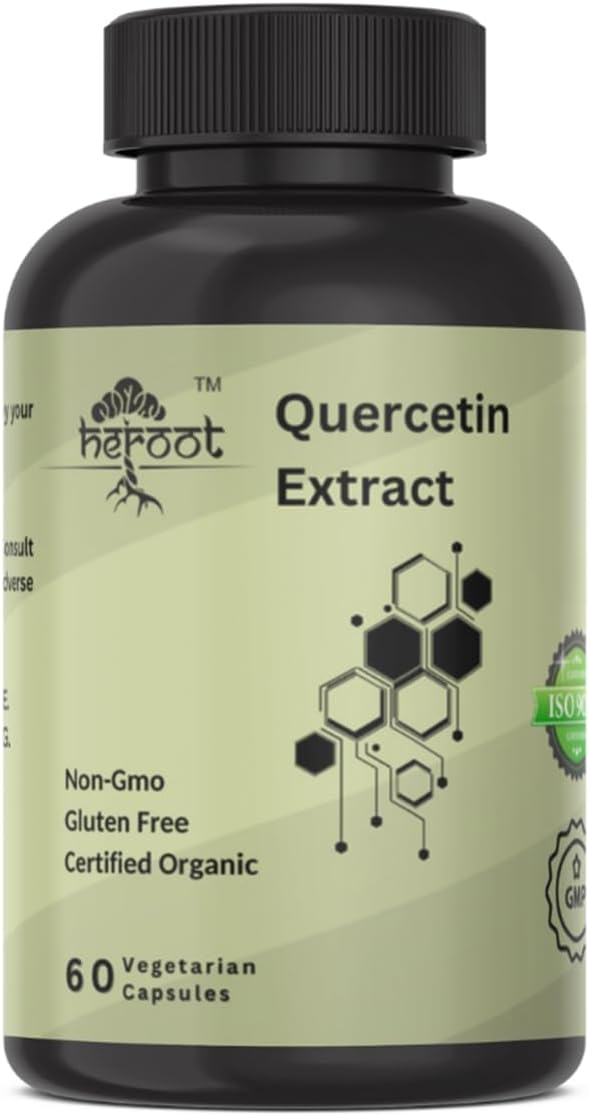 Quercetin Extract Capsules Non-GMOGluten-Free Vegetarian Supports Overall Health Strength Energy (60 Capsules)