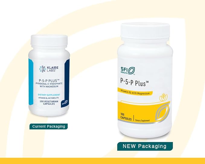 Klaire Labs SFI Health P-5-P Plus Magnesium - 30 Milligrams of Bioactive Vitamin B6 Pyridoxal-5-Phosphate with TRAACS Magnesium Hypoallergenic (100 Capsules)