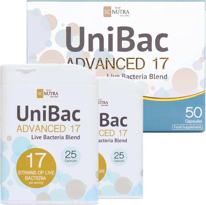 Sweet Cures Advanced Probiotics for Targeted Support - Unified Bacteria: UniBac Live Bacteria Blend - 17 Advanced Strains - 6 Billion per dose - SC Nutra