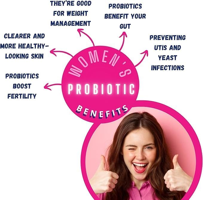 Spring Valley Women's Probiotic Dietary Supplement Vegetarian Capsules for Digestive Health Cranberry 60 Count Value Size + ViT4 Pill Box.