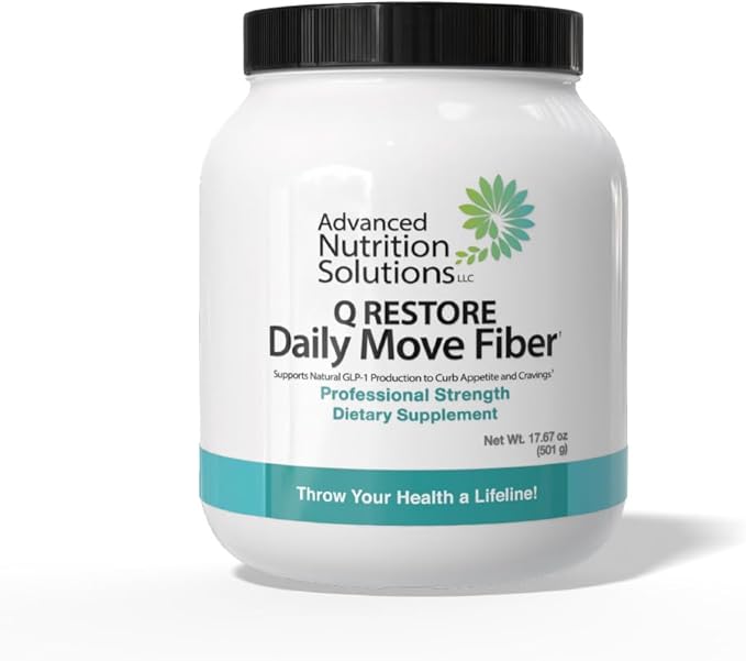 Q Restore Daily Move Fiber - Hypoallergenic Organic Powder Blend to Supports Natural GLP-1 Prroduction to Curb Appetite and Cravings.