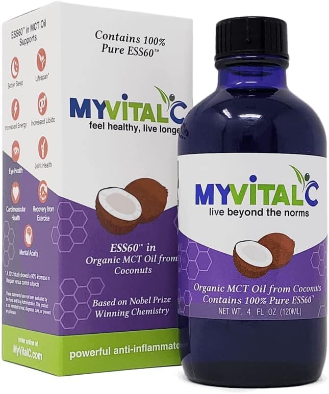 MyVitalC Combo - ESS60 Organic MCT Coconut Oil &amp Extra Virgin Olive Oil - Pack of 2
