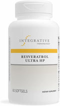 Integrative Therapeutics Resveratrol Ultra HP - Heart Health Support Supplement for Daily Antioxidant Support*- Once-Daily Non-Soy Softgel - Gluten-Free &amp Dairy-Free - 60 Softgels (60 Servings)