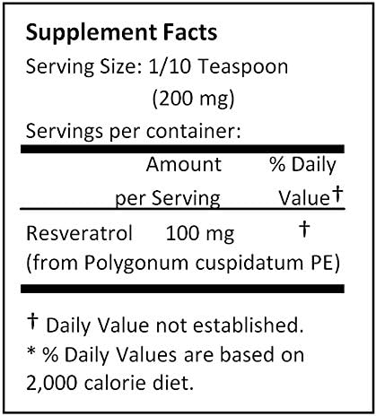 Pure Resveratrol Powder Standardized 50% Extracted from Polygonum Cuspidatum Root (100 Grams (3.52 oz))