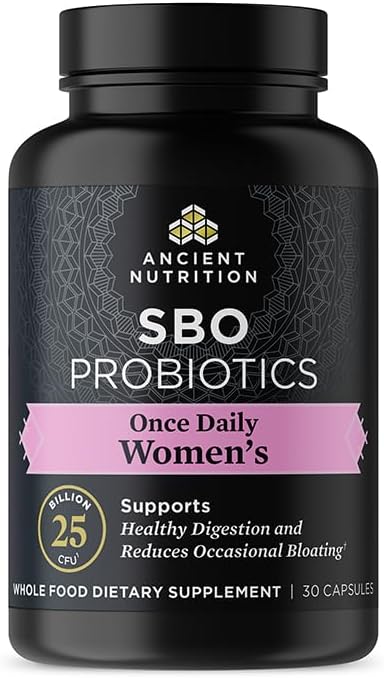 Ancient Nutrition Probiotics for Women Once Daily Women's Probiotics 30ct Digestive Support and Reduces Occasional Bloating Made with Chaste Tree Berry and Amla Berry 25 Billion CFUs*