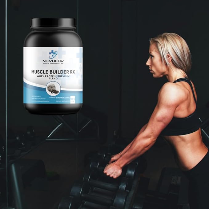 Whey Protein Powder Premium Blend with BCAA Cookies and Cream 2 Pounds