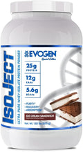 Evogen Isoject - Whey Protein Isolate | Ultra-Pure Whey Protein Powder with Ignitor Enzymes BCAAs and EAAs | Enhanced Absorption &amp Recovery | Ice Cream Sandwich | 25 Servings