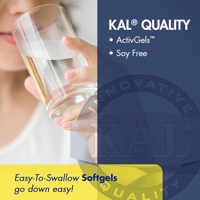 KAL Calcium Plus Softgels - 1000mg per Serving Calcium Magnesium Zinc &amp D3 Supplement for Men and Women - 200 Count Softgels
