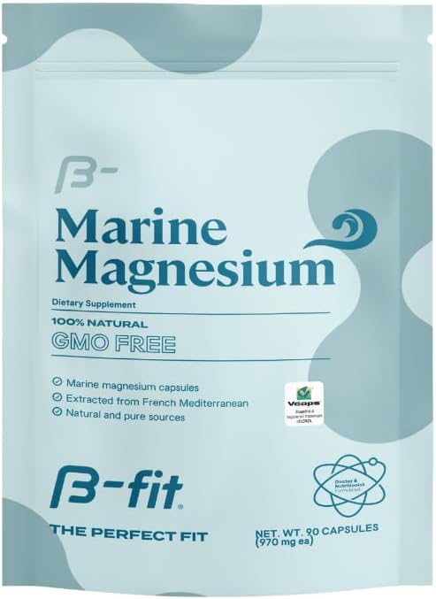 Marine Magnesium - High Bioavailability Magnesium Supplement - Supports Muscle Function - No Additives &amp Gluten Free - Simag Certified - 90 Capsules 3-Month Supply