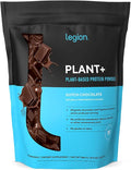 LEGION Plant+ Vegan Protein Powder Chocolate - Rice and Pea Plant Based Protein Blend. Gluten Free GMO Free Naturally Sweetened and Flavored 40 Servings (Chocolate)