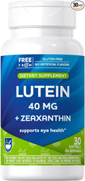 Rite Aid Lutein + Zeaxanthin Softgels 40mg 30 Count Supports Eye Strain Dry Eyes and Vision Health for Men and Women