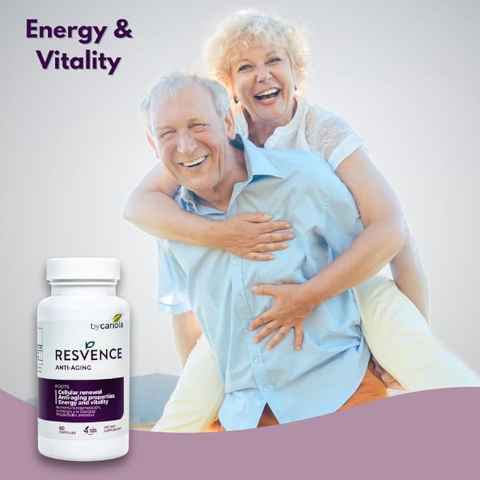 Resvence Resveratrol Supplement Capsules - Antioxidant - Boost Immune System - Energy &amp Vitality - Cellular Renewal - Supports General Wellbeing - Resveratrol - Camu Camu - 60 Caps