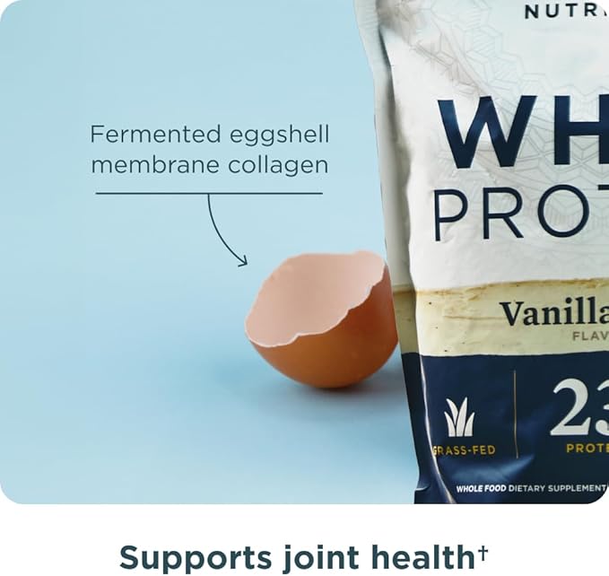 Ancient Nutrition Grass Fed Whey Protein 23g Protein Hydrolyzed Collagen Peptides Organic Regenerative A2/A2 Milk Protein (35 Servings Vanilla Bean)