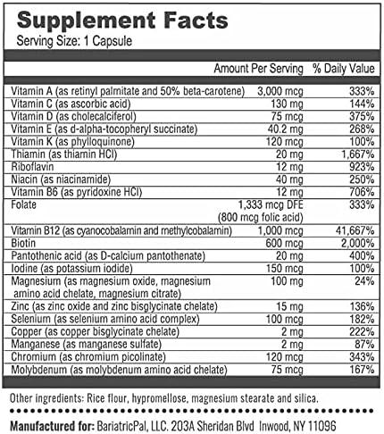 90-Day Bariatric Vitamin Bundle by BariatricPal (Multivitamin ONE 1 per Day! Iron-Free Capsule and Calcium Citrate Soft Chews 500mg with Probiotics - Belgian Chocolate)