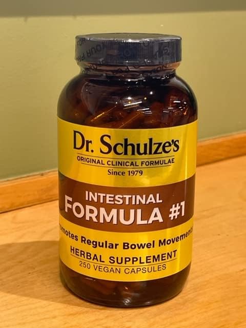 Dr. Schulze's Intestinal Formula #1 - Bowel Movement Supplement for Colon Health Support - Bloating &amp Constipation Aid - Intestinal Cleanse - All-Natural - Plant-Based - Vegan - 250 Count