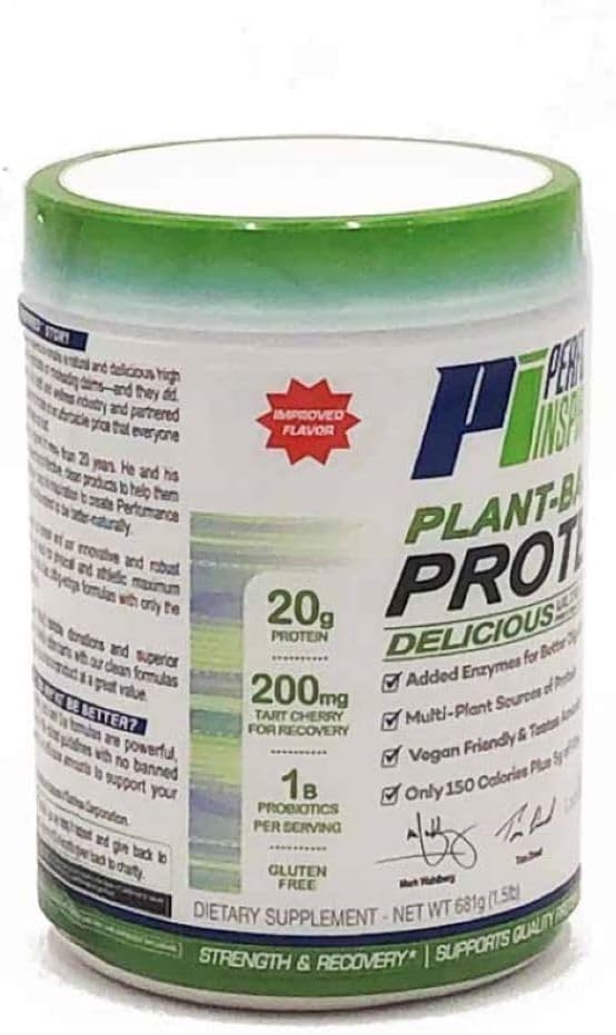 Performance Inspired Nutrition Plant Protein Powder – All Natural – 20G Protein – 1B Probiotics – Digestive Enzymes – Fiber Packed – Gluten Free – Chocolate Delight – 1.5lb