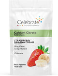 Celebrate Vitamins Bariatric 500mg Calcium Citrate Soft Chews with 500 IU Vitamin D3 – Essential for Gastric Bypass Patients &amp Bone Health - Sugar &amp Gluten Free Strawberry Banana Cream (90 Ch